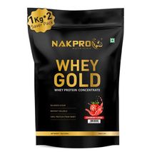 NAKPRO Gold Whey Protein Concentrate Supplement Powder - Strawberry Flavour
